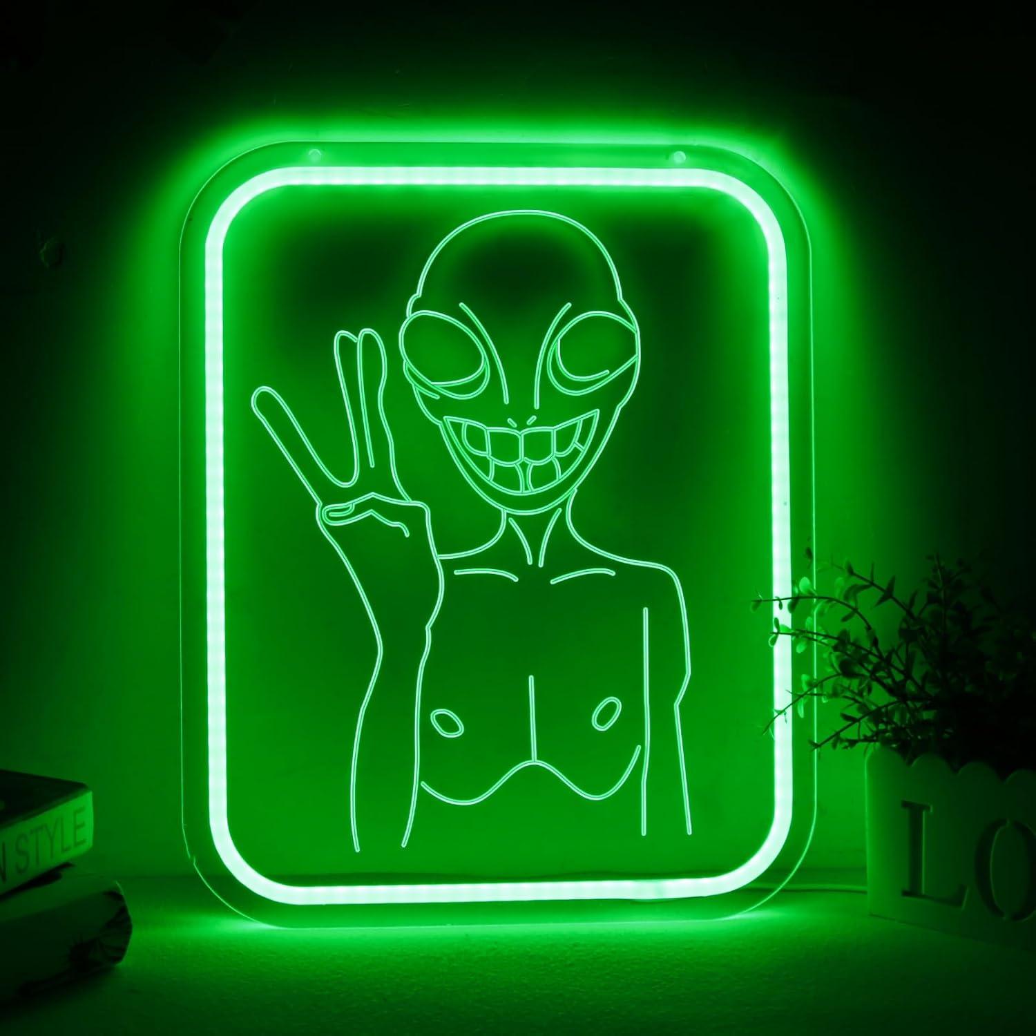 Neon Sign Party - Letreiro Neon Alienígena com Luz LED