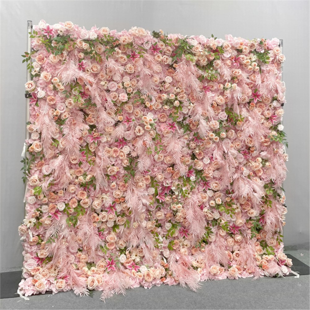 Uflower 5d rosa rosa pano flor - Flower Wall Panel avaliação e preço