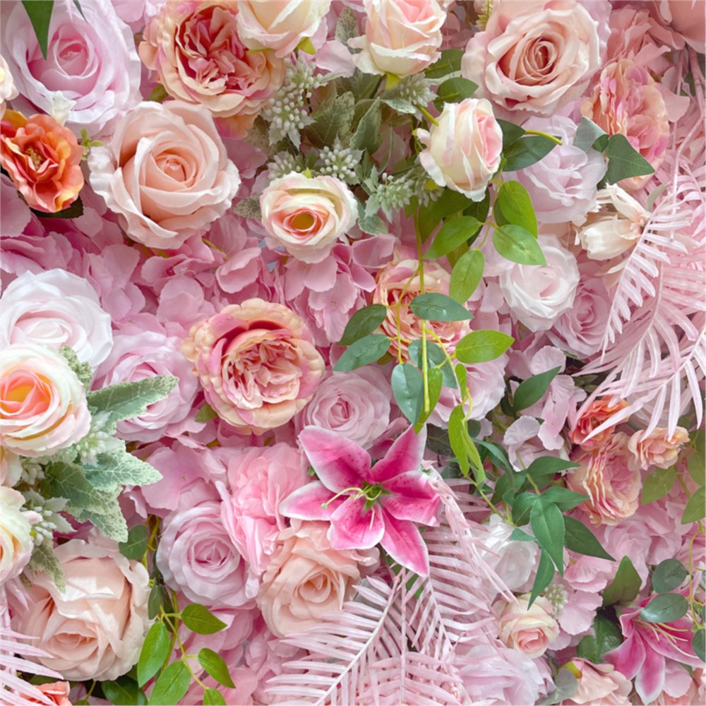 Uflower 5d rosa rosa pano flor - Flower Wall Panel avaliação e preço