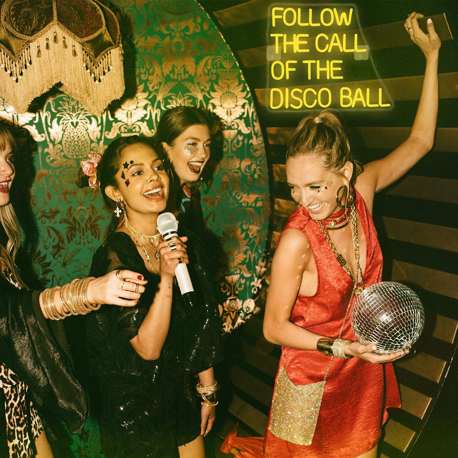 Siga o chamado da bola de disc - Neon Sign Party avaliação e preço